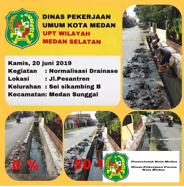 Normalisasi Drainase Jl. Pesantren Kel. Sei Sikambing Kec. Medan Sunggal